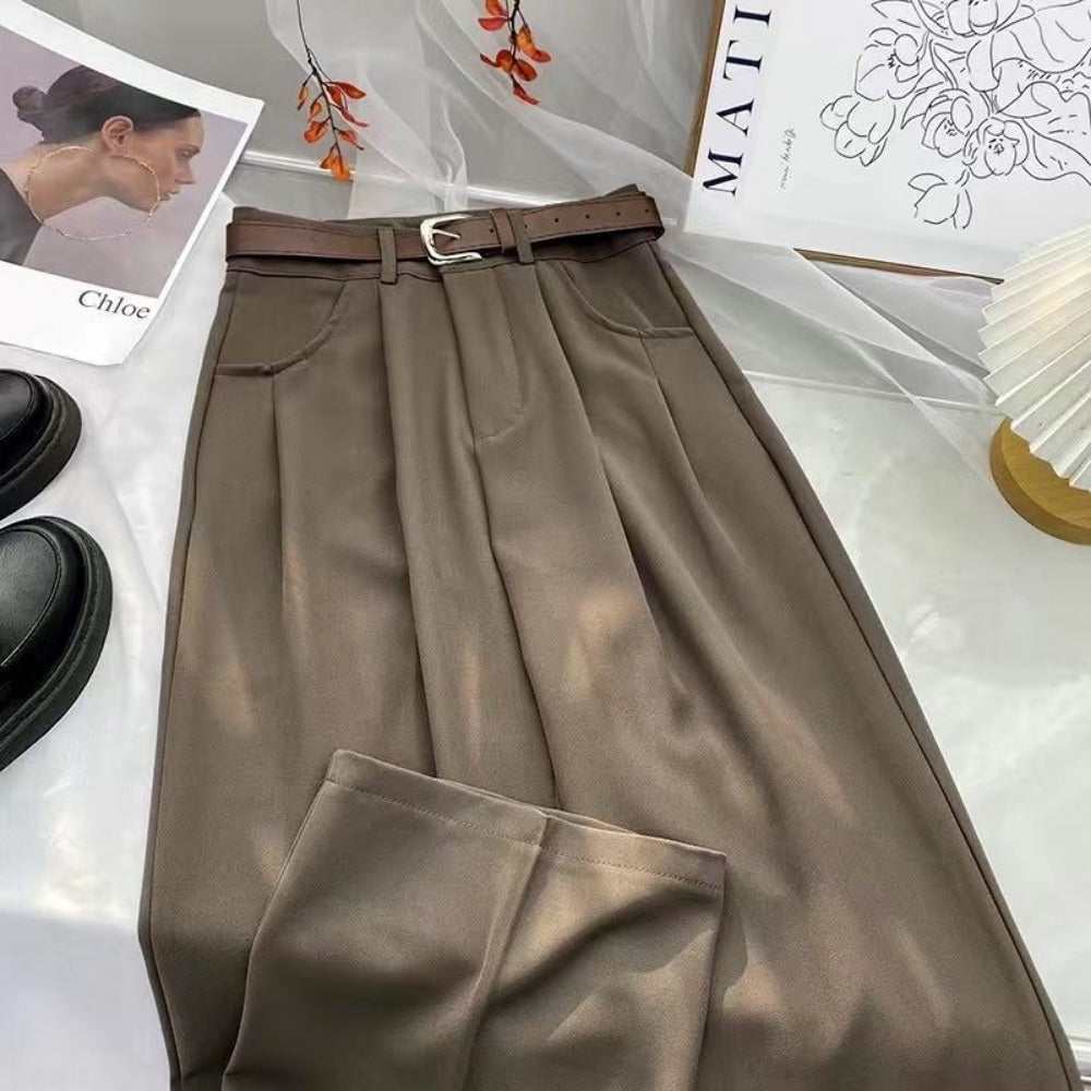 High Waisted Pleated Trousers for Women - Rossana