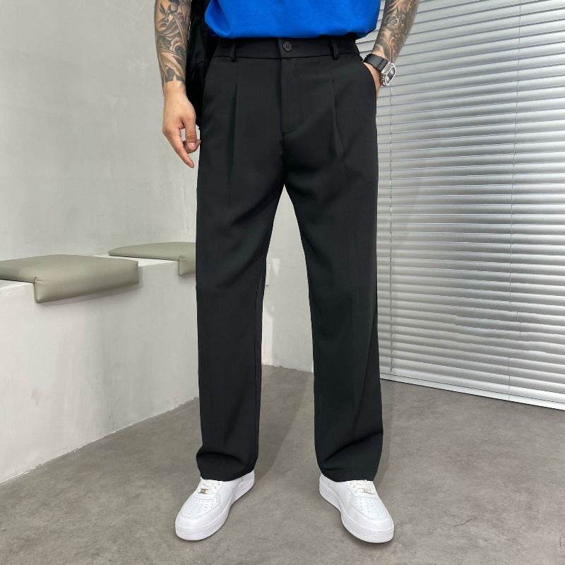 Men's Relaxed Fit Pleated Summer Pants