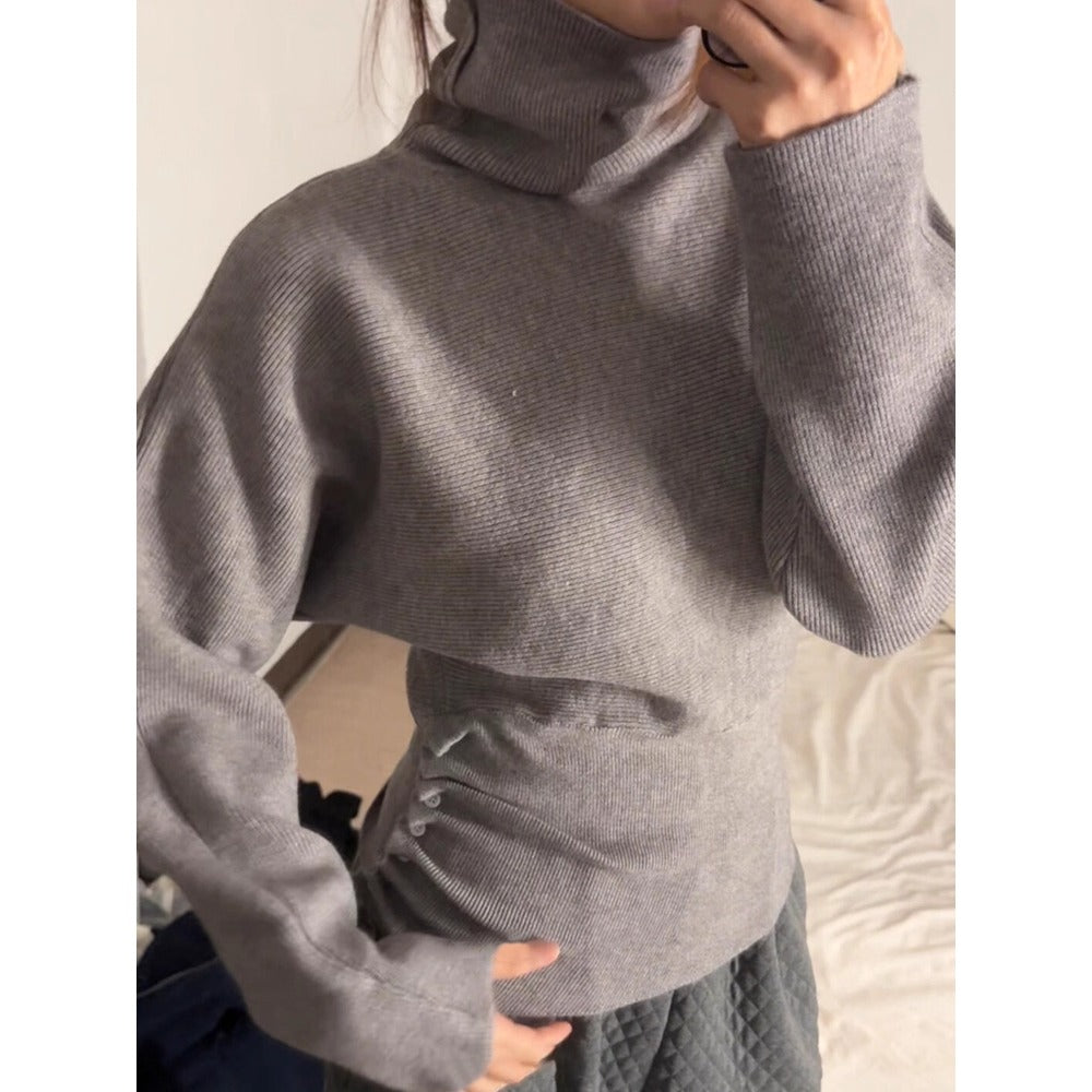 Ribbed Turtleneck Sweater with Long Sleeves for Women - Giada