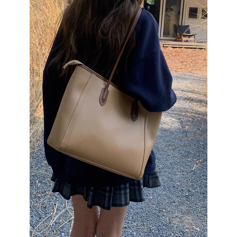 Faux Leather Shoulder Tote Bag for Women - Valentina