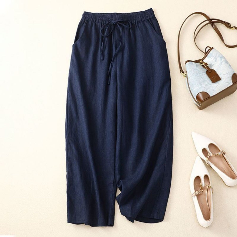 Wide Leg Drawstring Pants for Women - Donatella