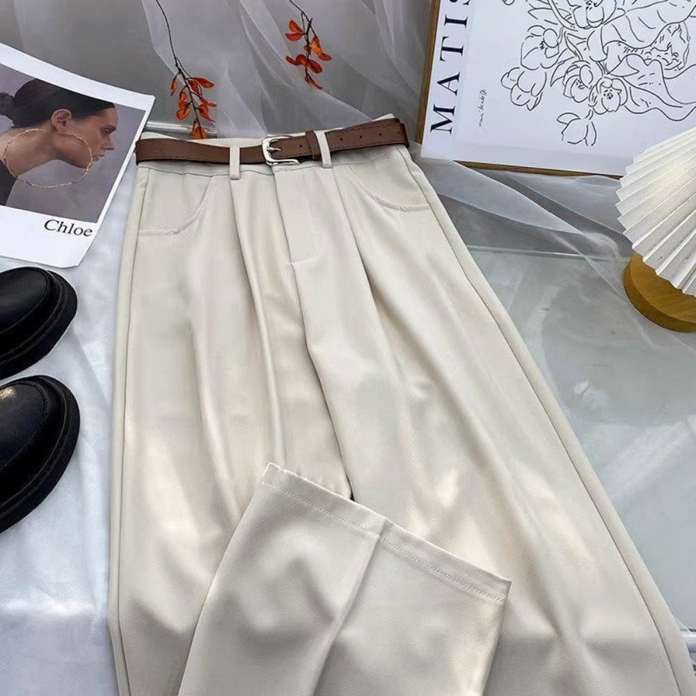 High Waisted Pleated Trousers for Women - Rossana