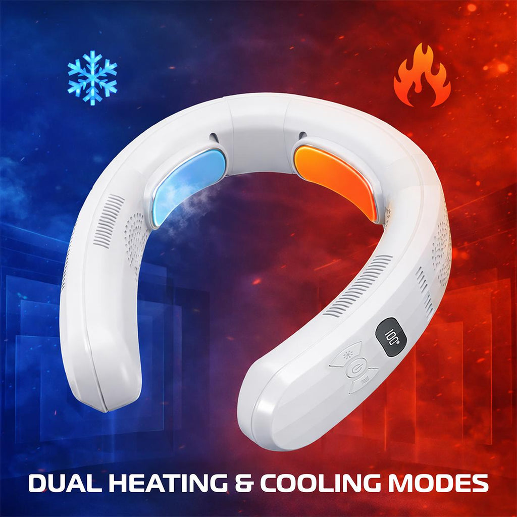 3-Zone Neck Cooler and Heater, Versatile Wearable Neck Fan for All Weather