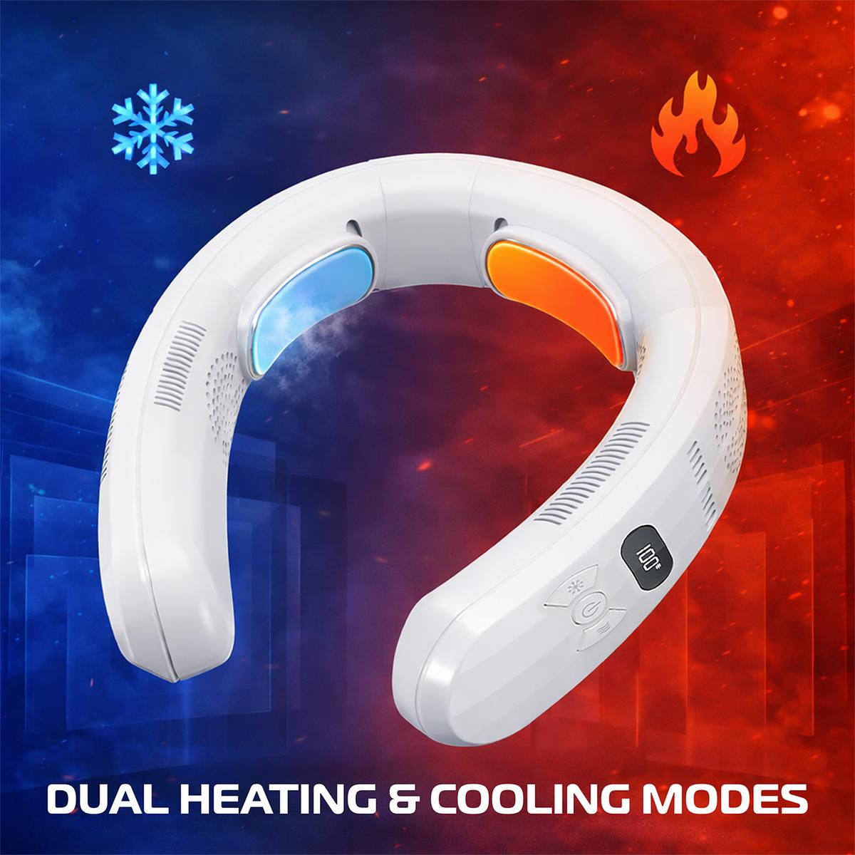 3-Zone Neck Cooler and Heater, Versatile Wearable Neck Fan for All Weather