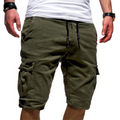 Men's Casual Cargo Shorts with Drawstring and Multiple Pockets