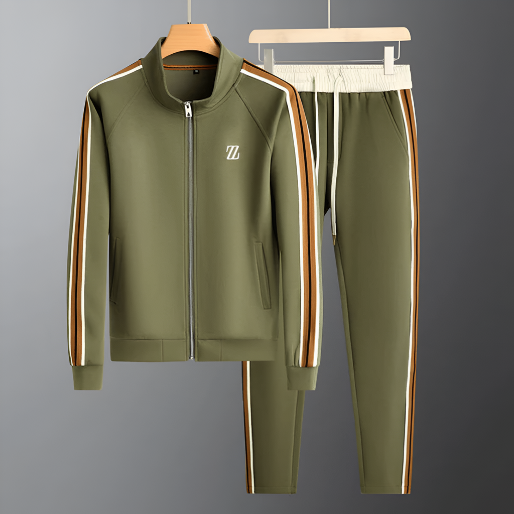 Men's Two-Piece Sporty Tracksuit | Zip-Up Jacket and Jogger Set