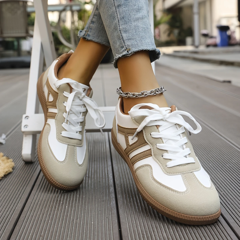 Women’s Retro Color-Block Casual Sneakers | Low-Top