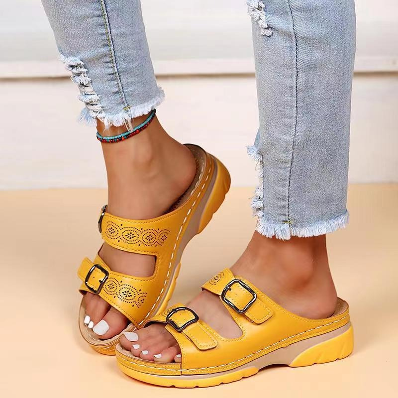 Adjustable Buckle Casual Wedge Sandals for Women