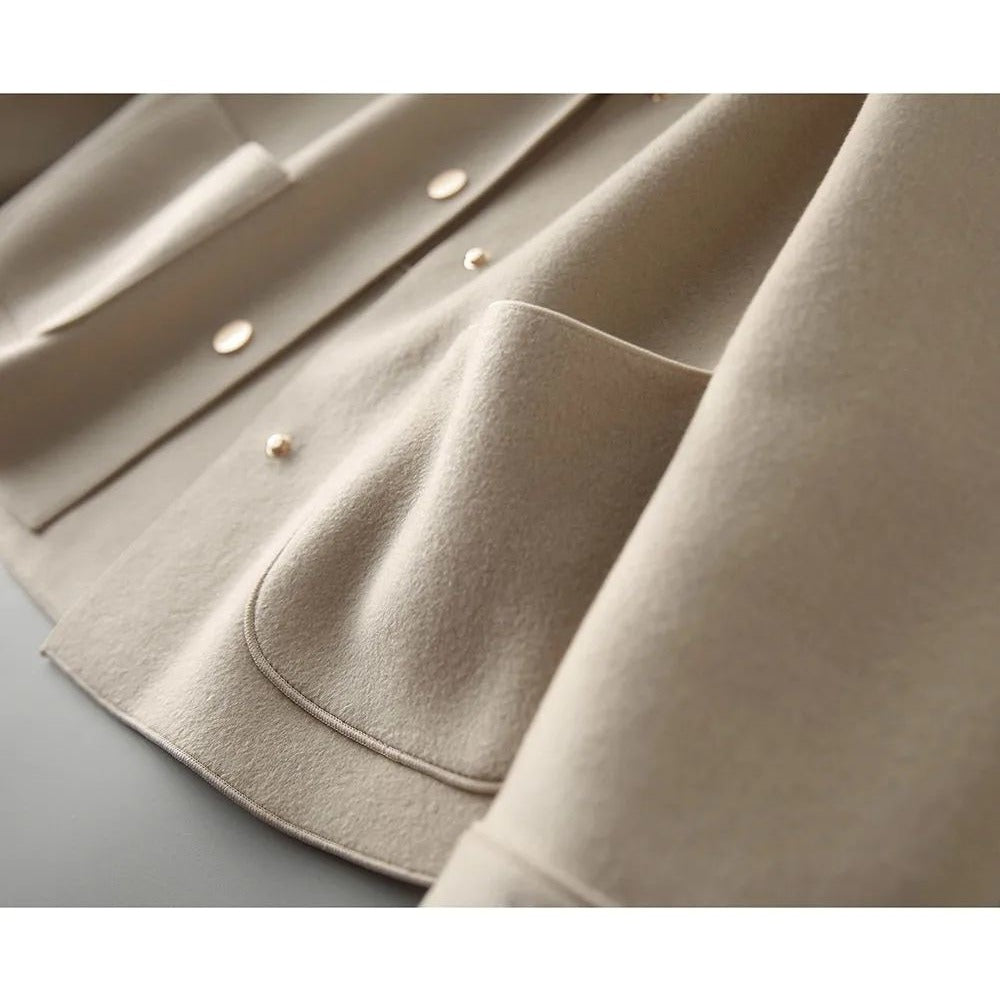 Button Up Short Jacket with Pockets for Women - Daniela