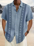 Men's Geometric Pattern Summer Beach Shirt | Short Sleeve