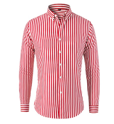Men's Casual Long Sleeve Striped Shirt