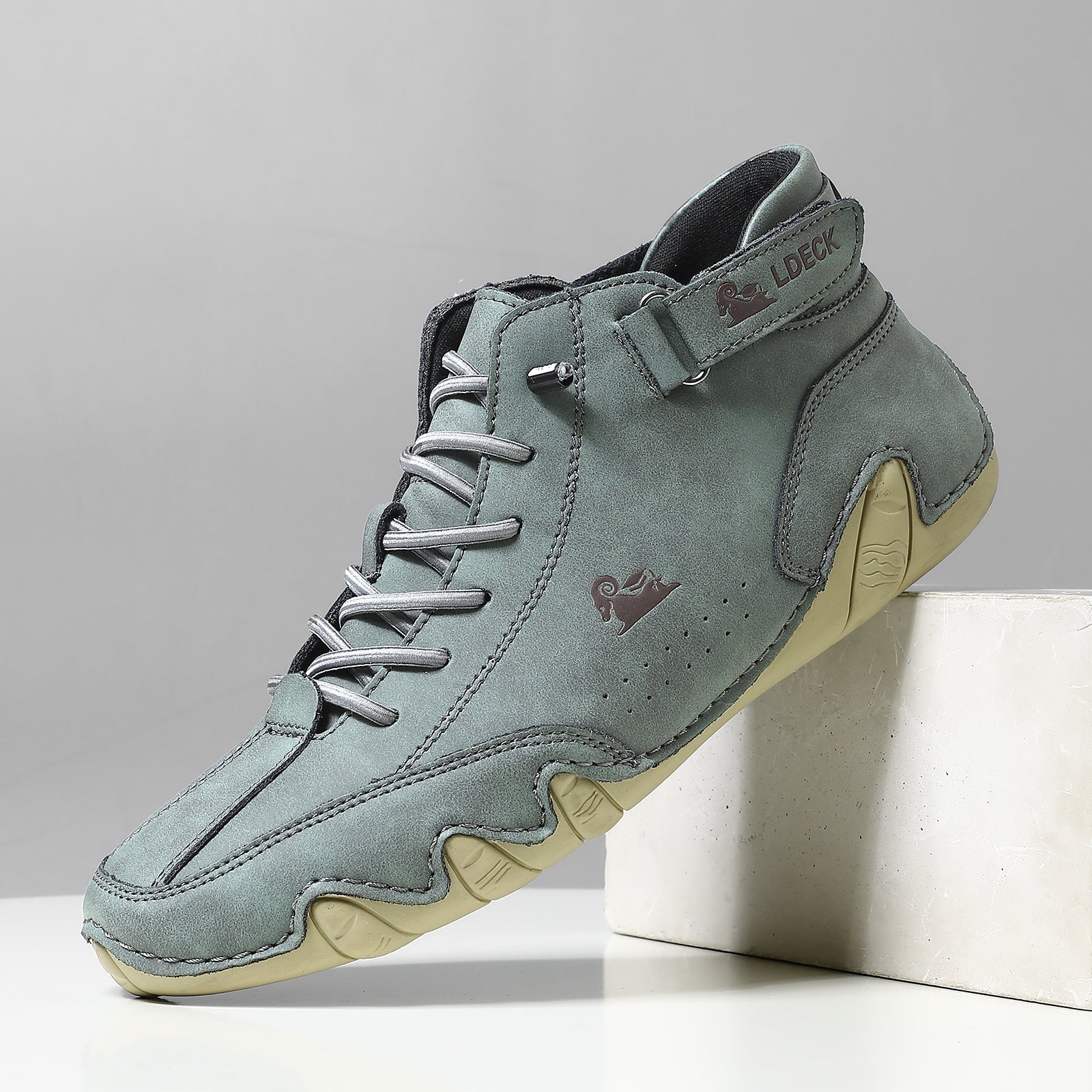 Men's High-Top Barefoot Sneakers | Lace and Velcro Fastening
