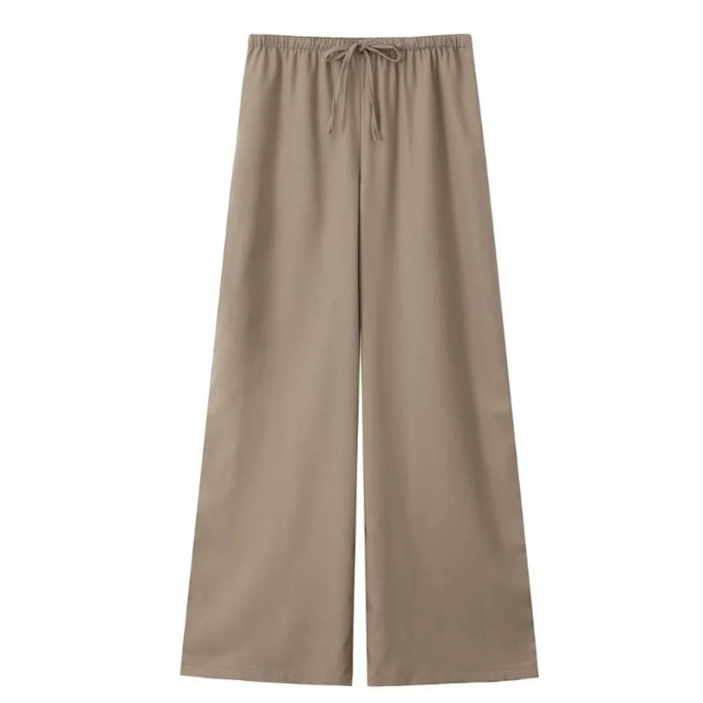 Long Sleeve Wrap Top and Wide Leg Pants for Women - Mirella