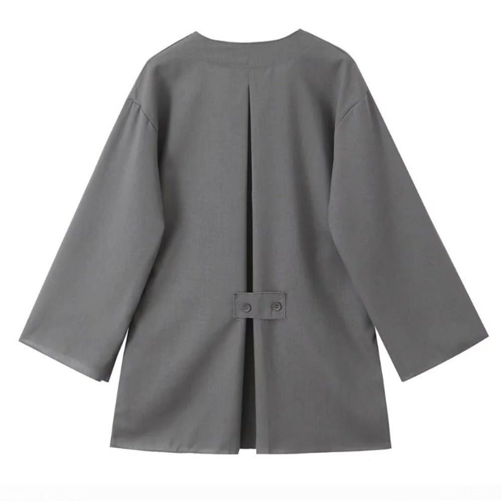 Long Sleeve Wrap Top and Wide Leg Pants for Women - Mirella