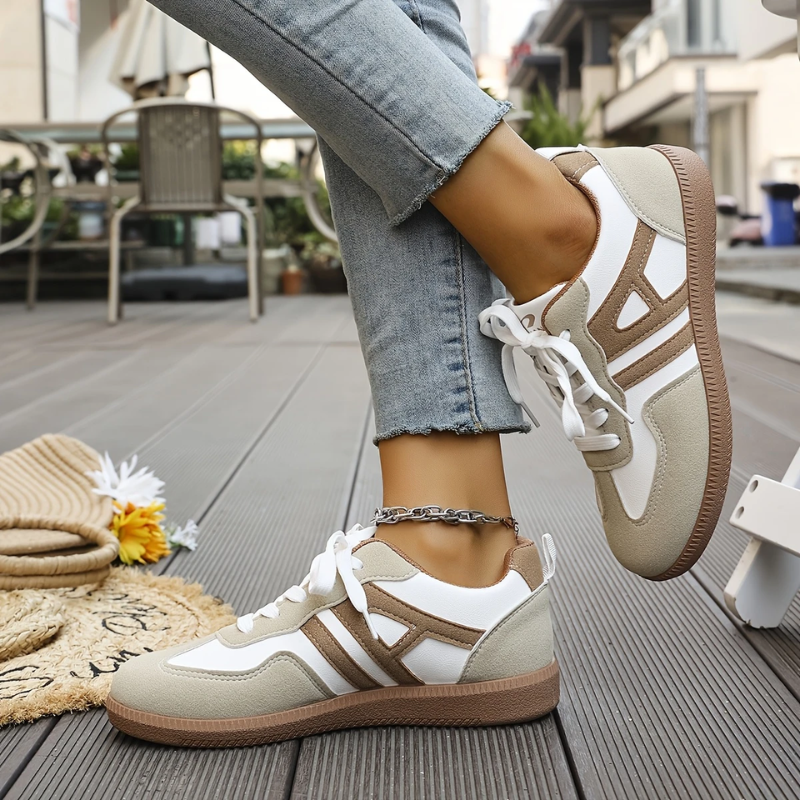 Women’s Retro Color-Block Casual Sneakers | Low-Top