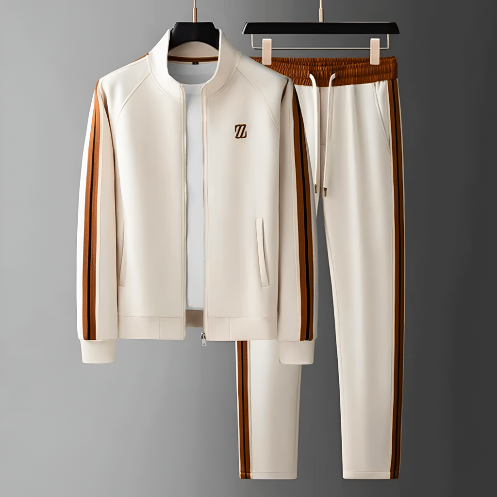 Men's Two-Piece Sporty Tracksuit | Zip-Up Jacket and Jogger Set