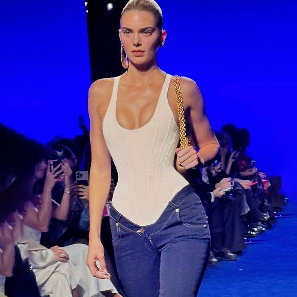 Fitted Corset Tank Top for Women - Lina