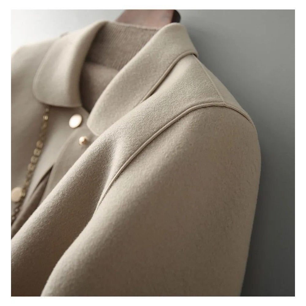 Button Up Short Jacket with Pockets for Women - Daniela
