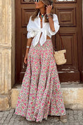 Women's High Waisted Flowy Boho Skirt | Long