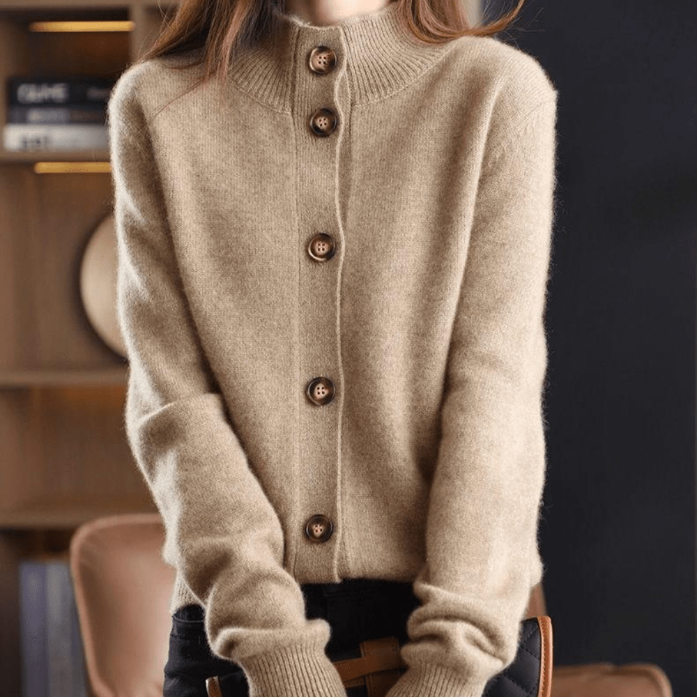Women's Collared Knit Cardigan Sweater | Long Sleeve