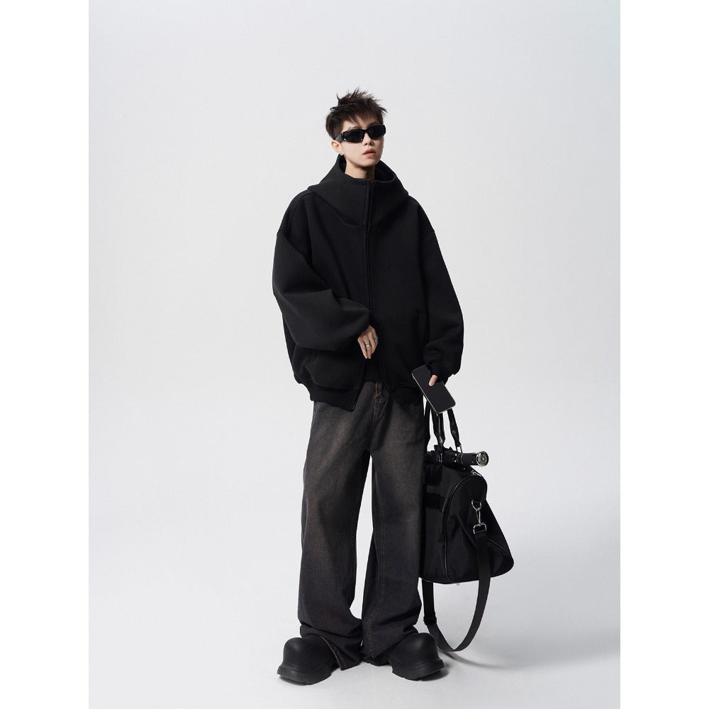 Zip Up Oversized Hoodie Sweatshirt for Men - Flavia