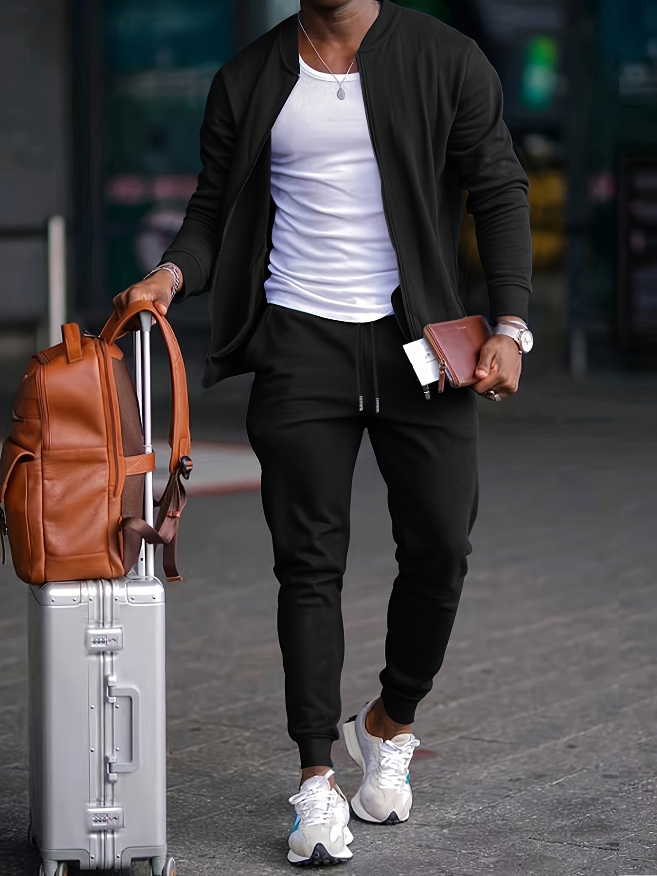 Men's Casual Two-Piece Tracksuit Set