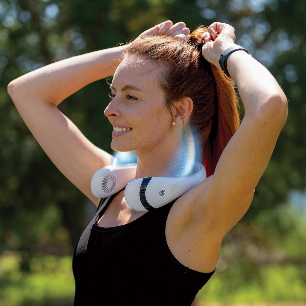 Portable Rechargeable Neck Fan - Blade-Free, USB-Powered, Hands-Free Cooling for On-the-Go