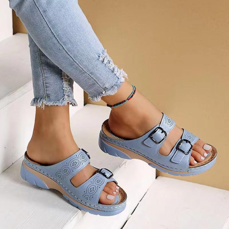 Adjustable Buckle Casual Wedge Sandals for Women