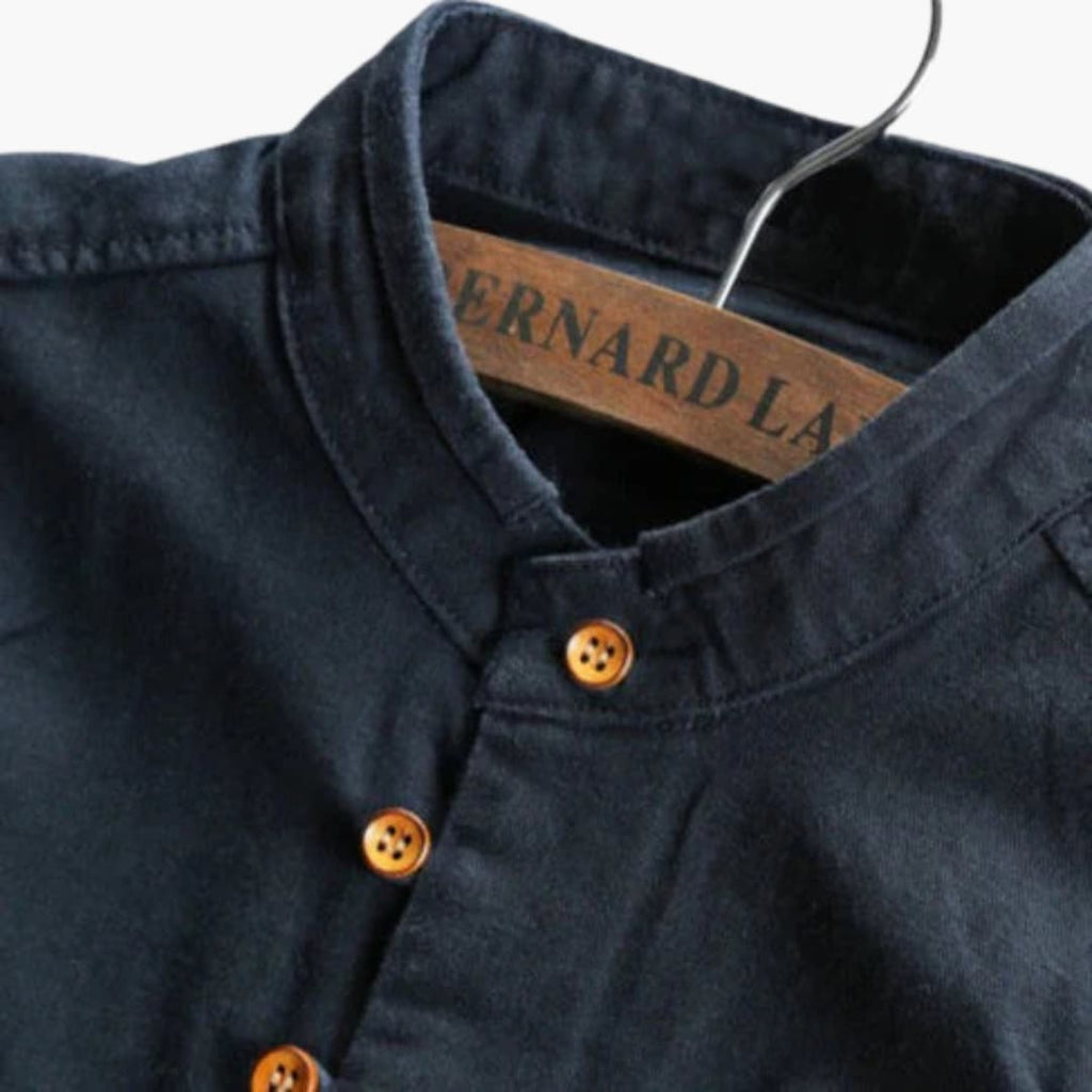 Men's Long Sleeve Stand Collar Shirt