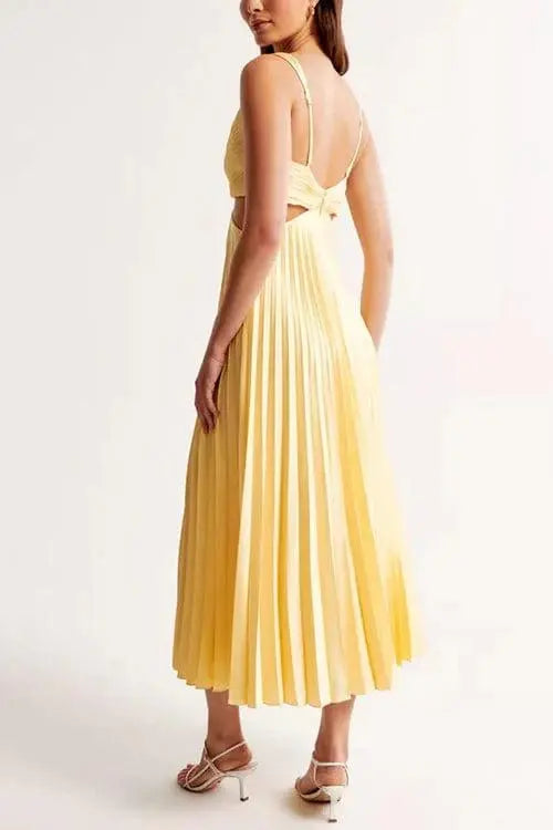 Pleated Midi Dress for Wedding Guests