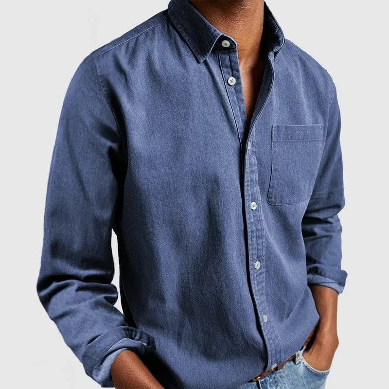 Men's Long Sleeve Button Down Shirt | with Chest Pocket