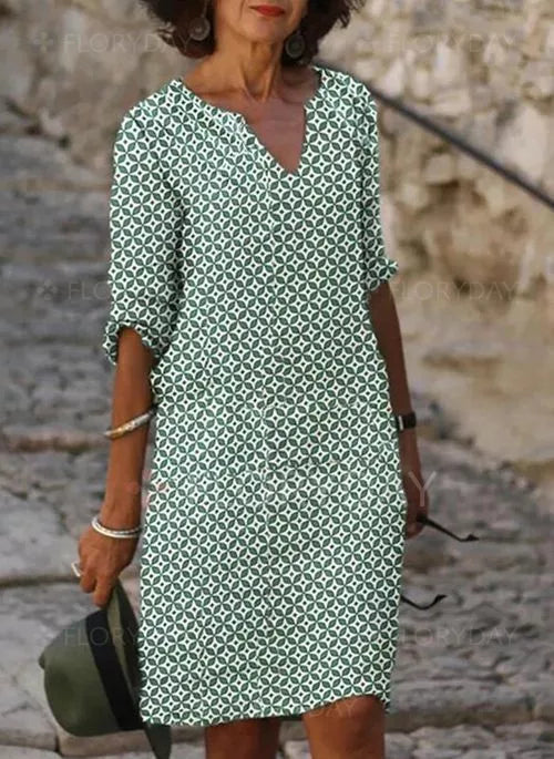 Women's Casual 3/4 Sleeve Mini Summer Dress