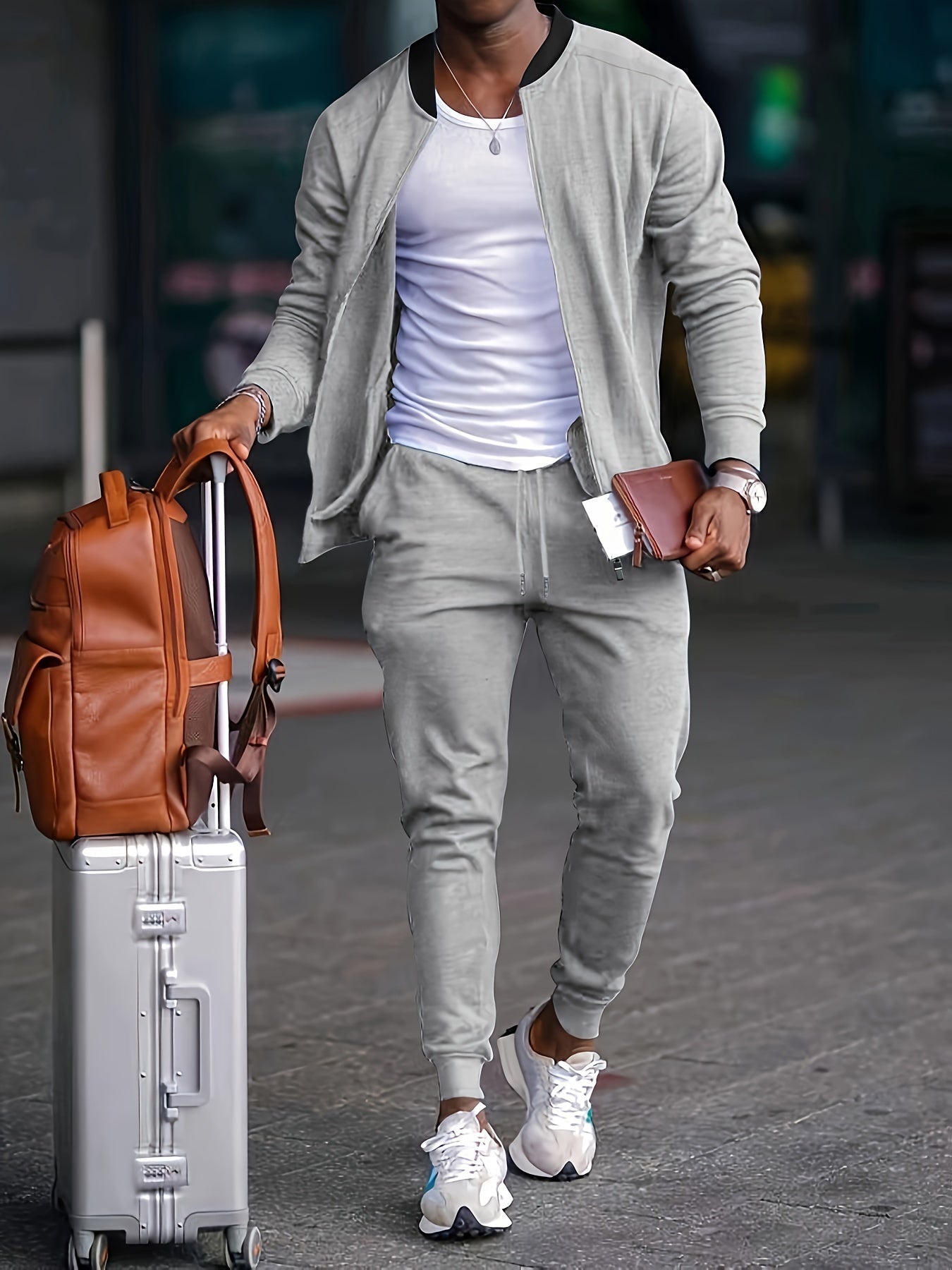 Men's Casual Two-Piece Tracksuit Set