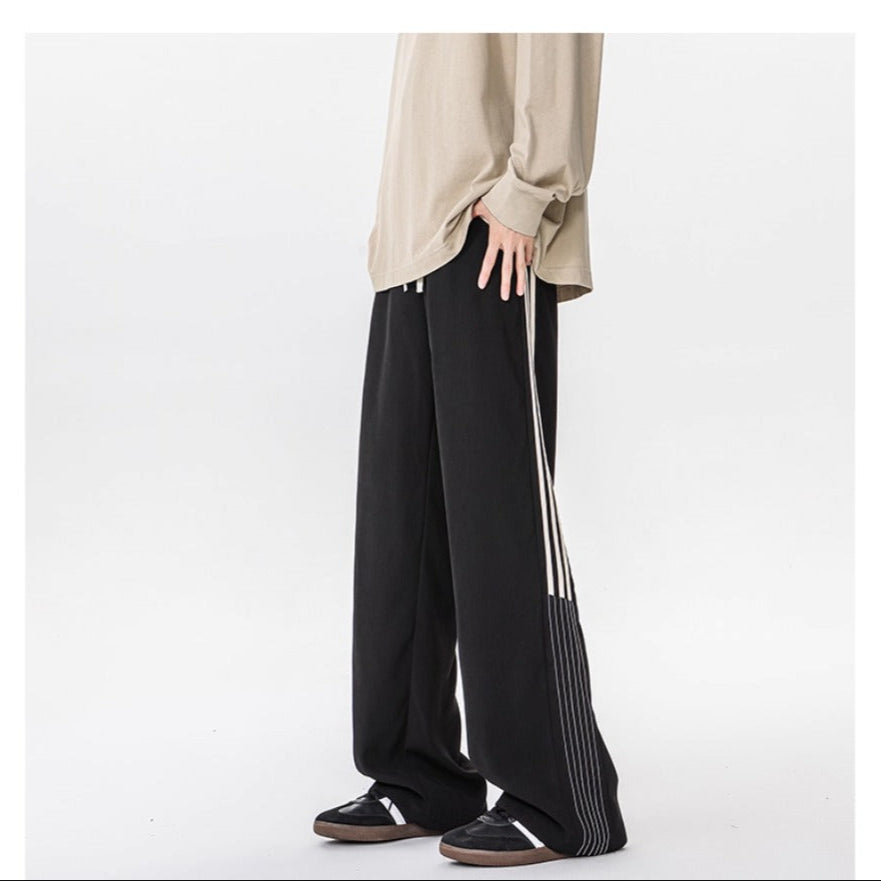 Wide Leg Track Pants with Stripes for Men - Beatrice