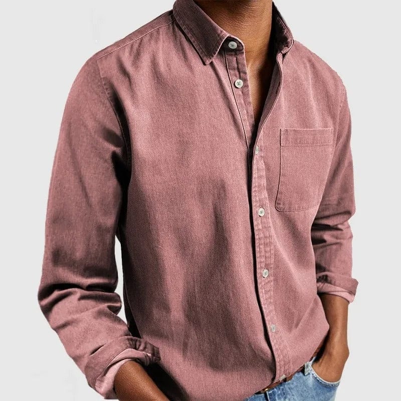 Men's Long Sleeve Button Down Shirt | with Chest Pocket