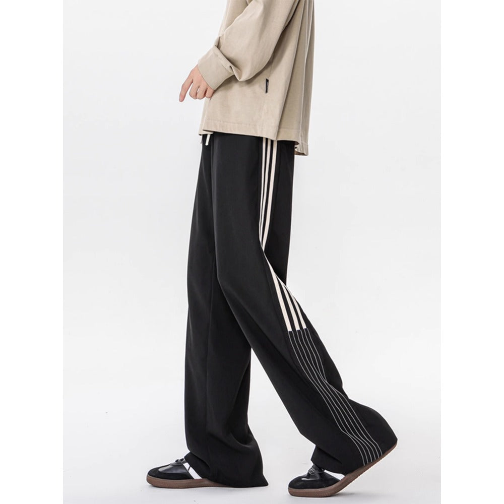 Wide Leg Track Pants with Stripes for Men - Beatrice