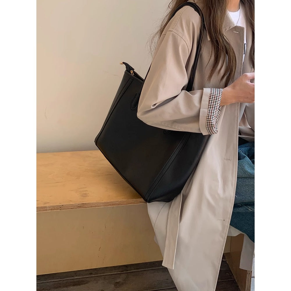 Faux Leather Shoulder Tote Bag for Women - Valentina
