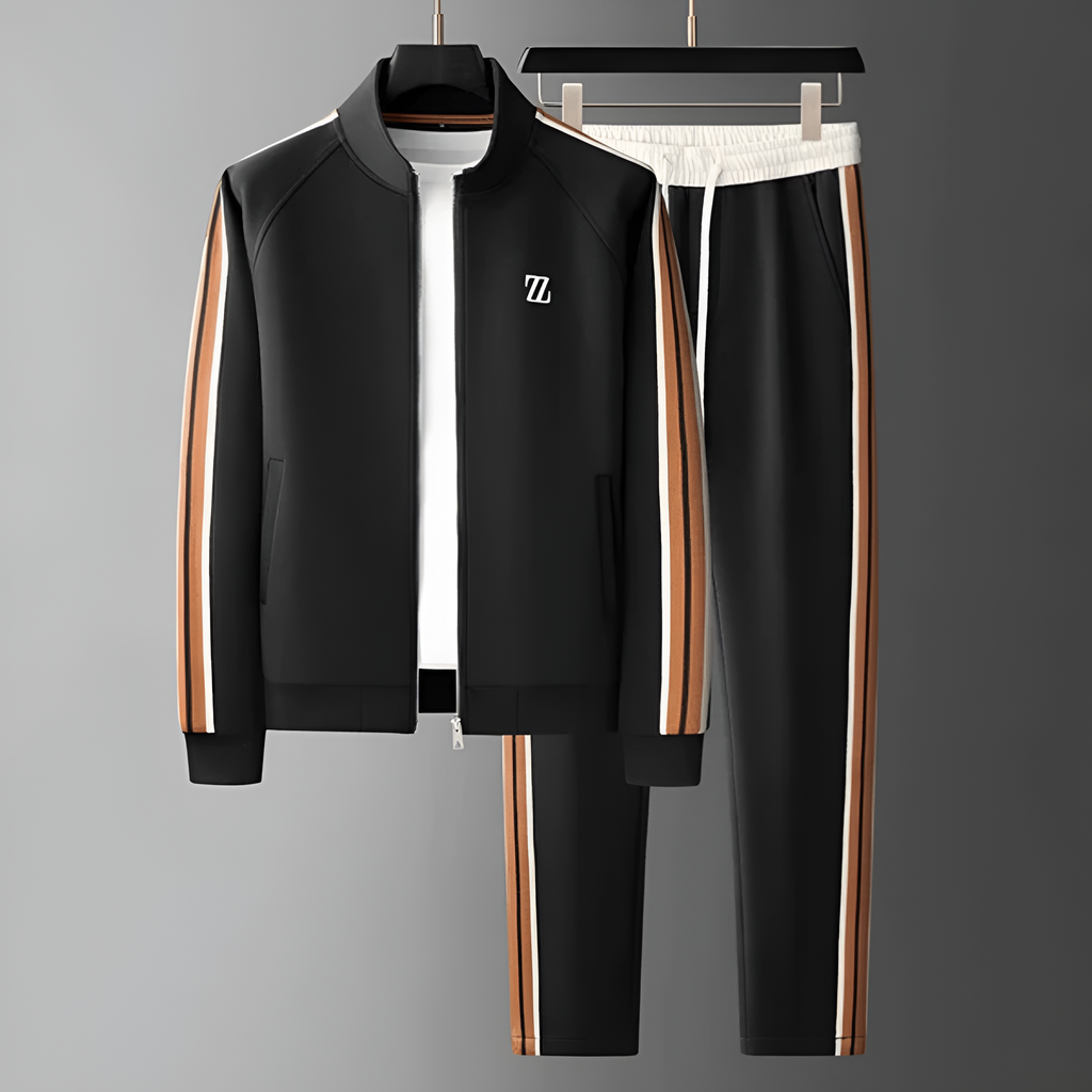 Men's Two-Piece Sporty Tracksuit | Zip-Up Jacket and Jogger Set