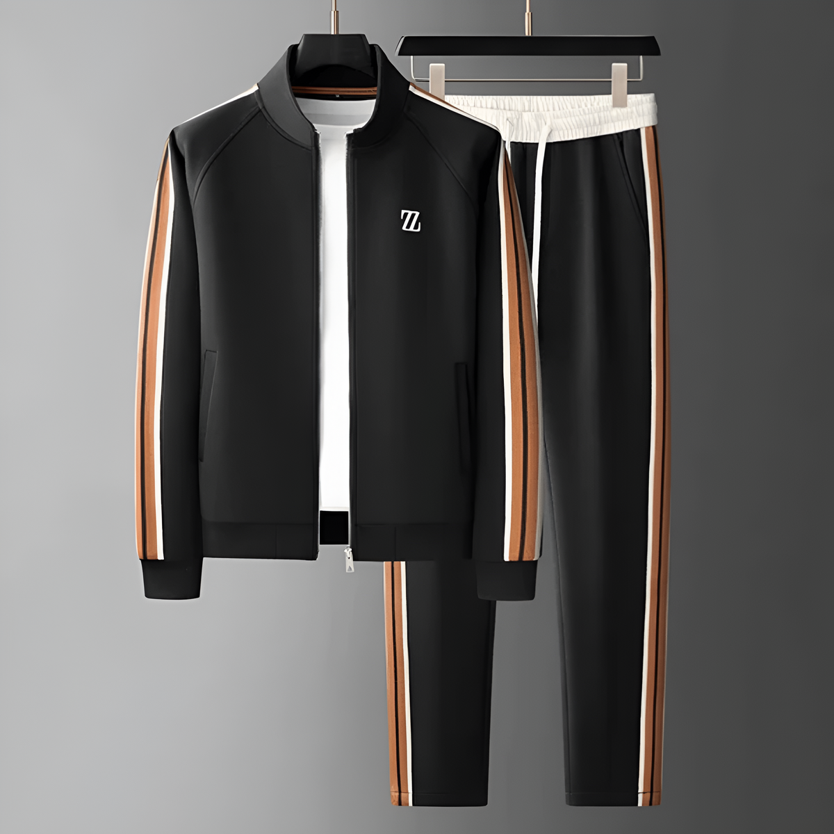 Men's Two-Piece Sporty Tracksuit | Zip-Up Jacket and Jogger Set