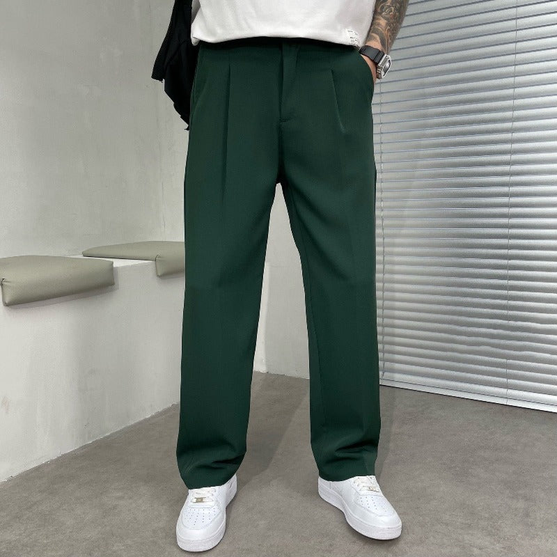 Men's Relaxed Fit Pleated Summer Pants
