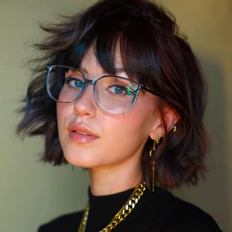 Women’s Retro Oversized Cat-Eye Glasses | Clear Frame