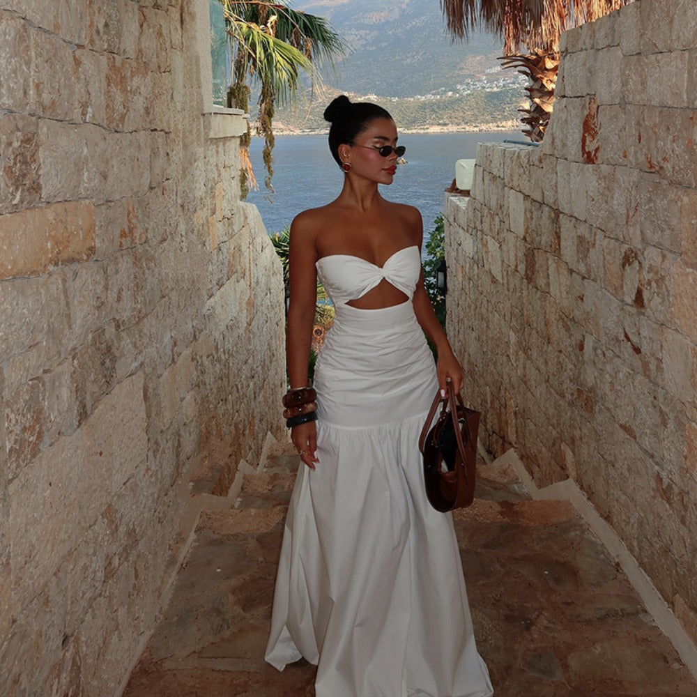 Strapless Maxi Dress with Cut Out for Women - Isabella