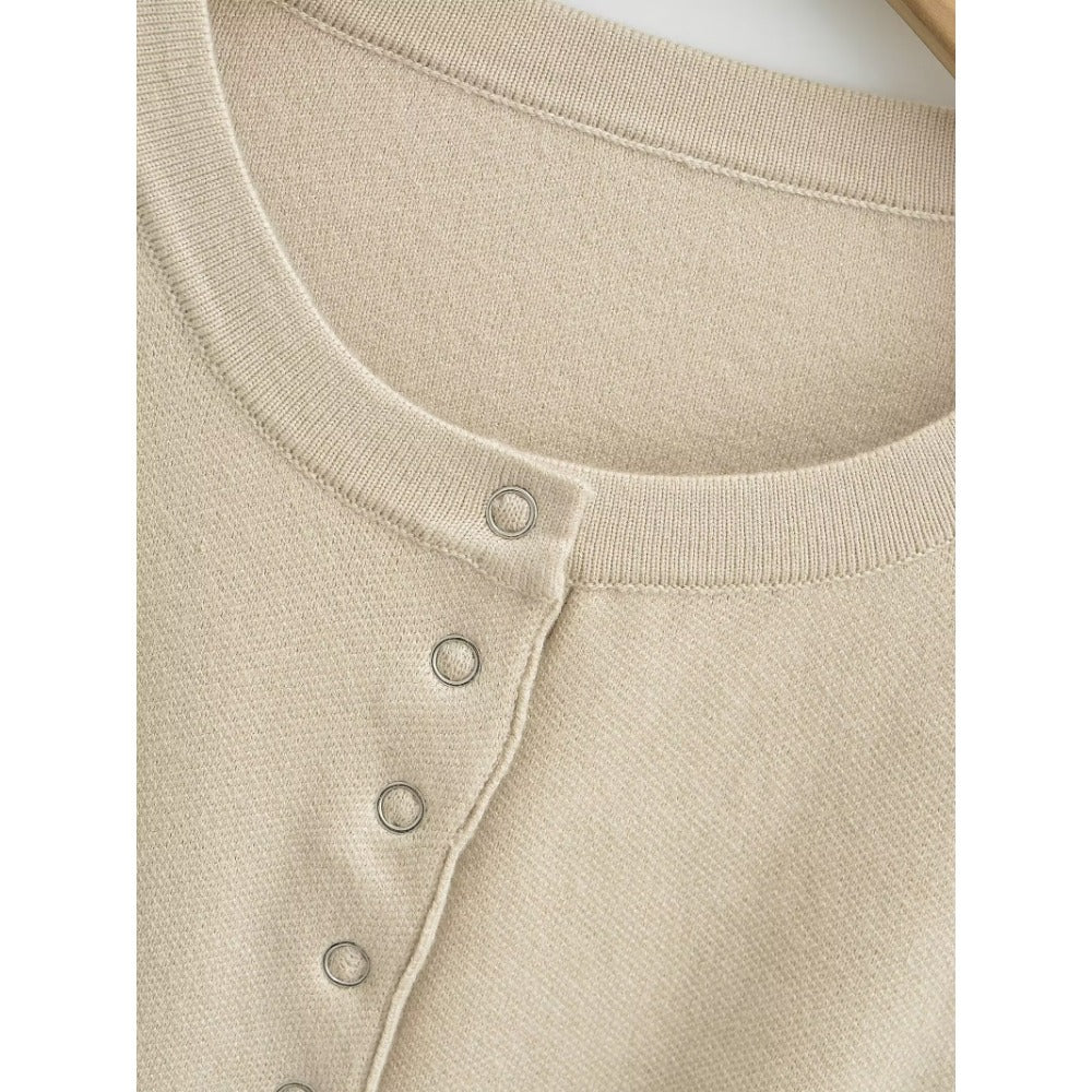Knit Button Down Cardigan with Long Sleeves for Women - Claudia