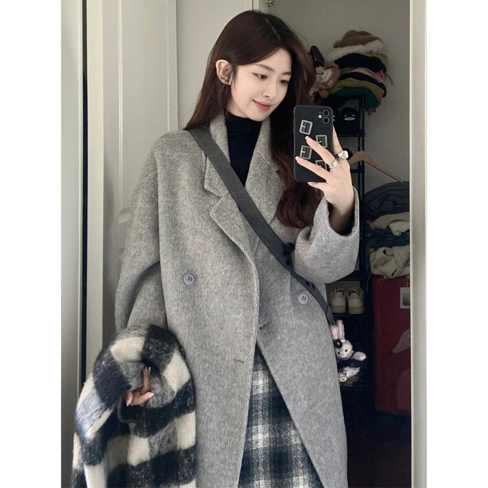 Double Breasted Long Overcoat for Women - Camilla