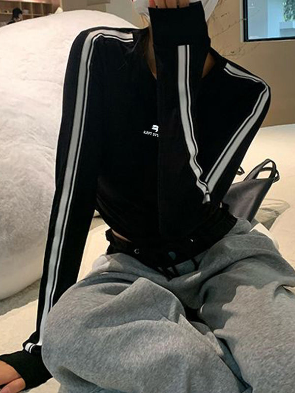 Contrast Color 2000s Print Long Sleeve Tee