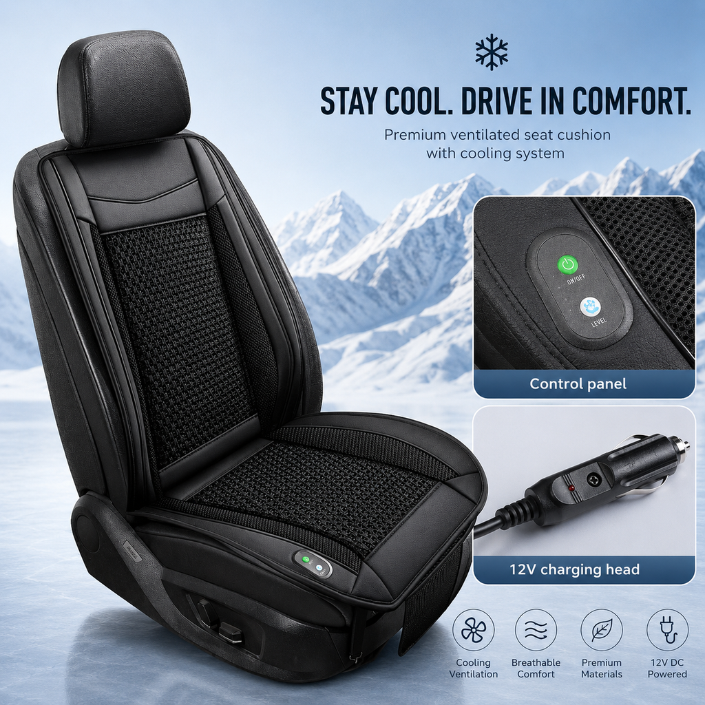Ventilated Cooling Cushion for Car and Truck Seats