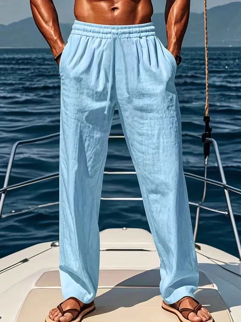 Men's Summer Long Linen Trousers