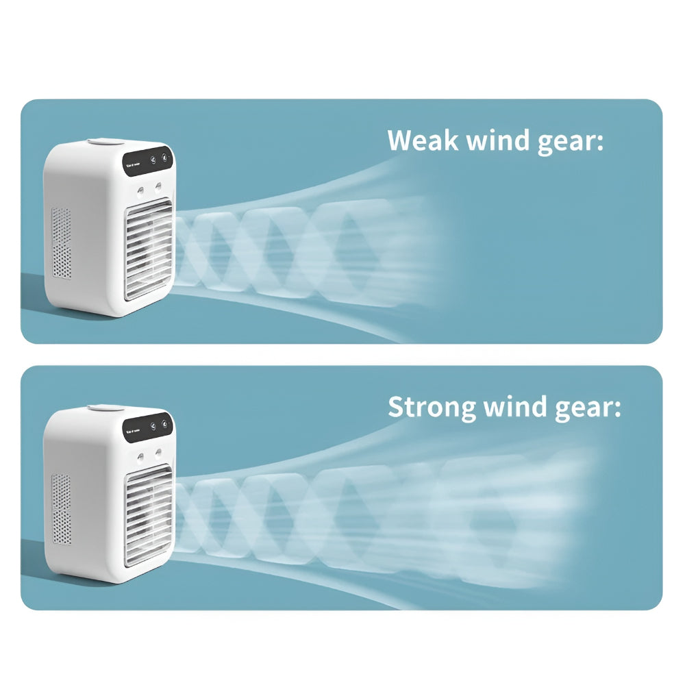 Compact Desktop Air Conditioner with Cooling and Humidifying Fan
