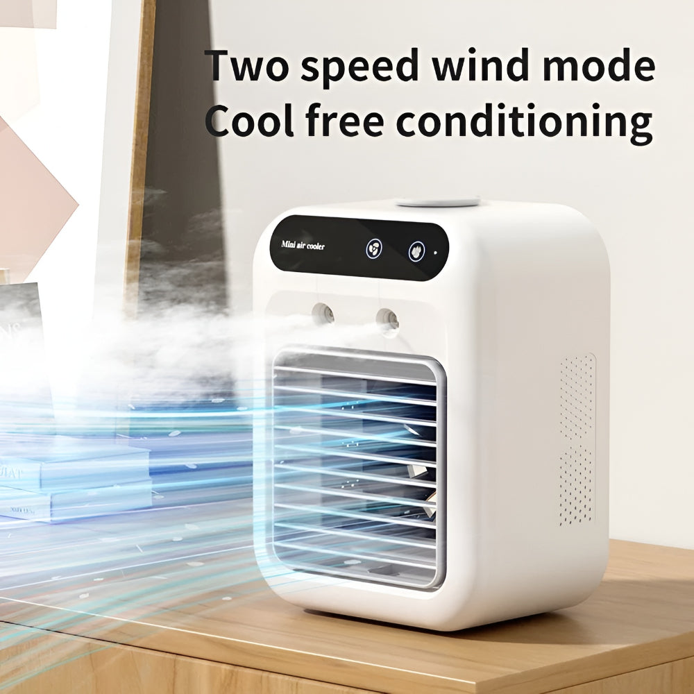 Compact Desktop Air Conditioner with Cooling and Humidifying Fan