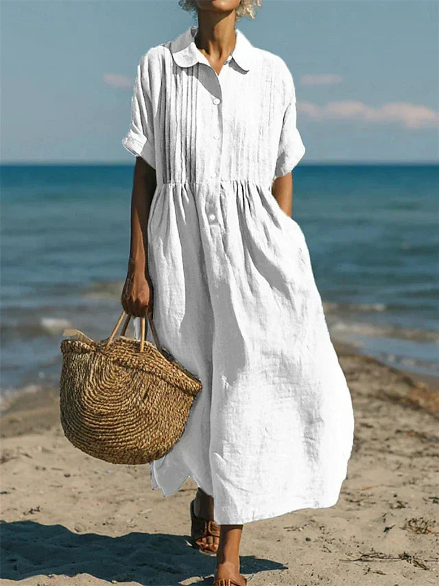 Women’s Button Down Beach Sundress | Midi